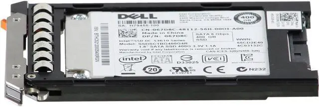 Alt view image 3 of 5 - Dell 400GB 6Gbps SATA MU MLC 1.8 SSD S3610 CPO (67D8C) -R