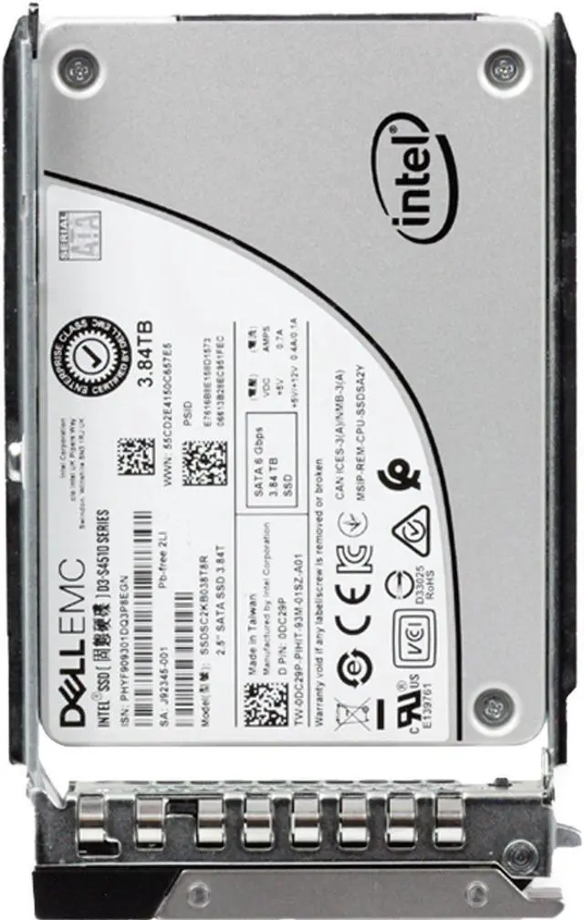 Alt view image 2 of 5 - Dell 3.84TB 6Gbps SATA RI TLC 7mm 2.5 SSD S4510 (DC29P)