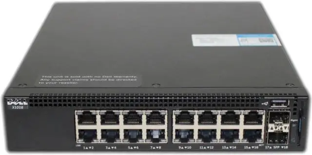 Alt view image 3 of 5 - Dell Networking X1018 16P 1GbE 2P SFP Managed Switch