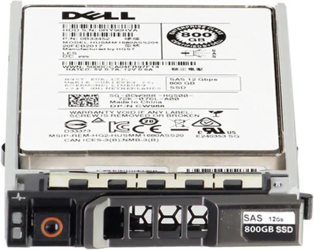 Alt view image 7 of 7 - Dell 800GB 12Gbps SAS WI MLC 2.5 SSD 1680ASS204 CPO (CW988) -R