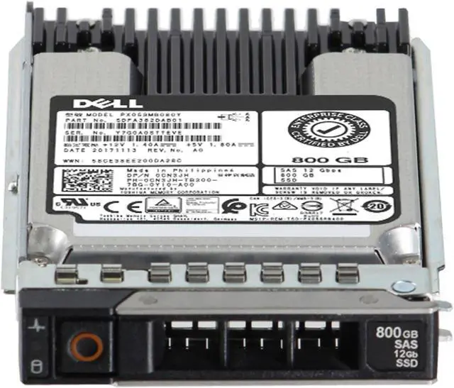 Alt view image 2 of 5 - Dell 800GB 12Gbps SAS WI MLC 2.5 SSD PX05SMB080Y CPO (CN3JH) -CO3