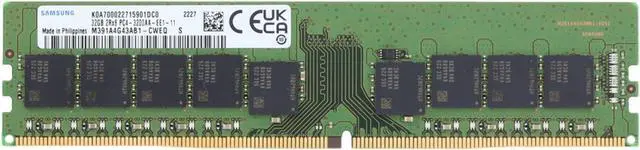 Alt view image 3 of 6 - Samsung 32GB 2Rx8 PC4-3200 ECC Unbuffered (M391A4G43BB1-CWE-OSTK)