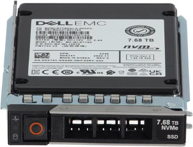 Alt view image 2 of 6 - Dell 7.68TB Enterprise NVMe Gen4 RI TLC 2.5 SSD PM1733 V2 (DX74Y)