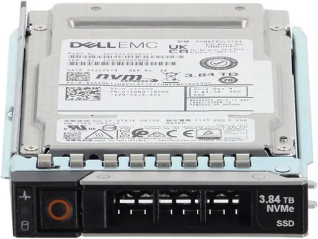 Alt view image 2 of 5 - 7YDNG-CDN Dell 3.84TB Enterprise NVMe Gen4 RI SED FIPS TLC 2.5 SSD CM6-R