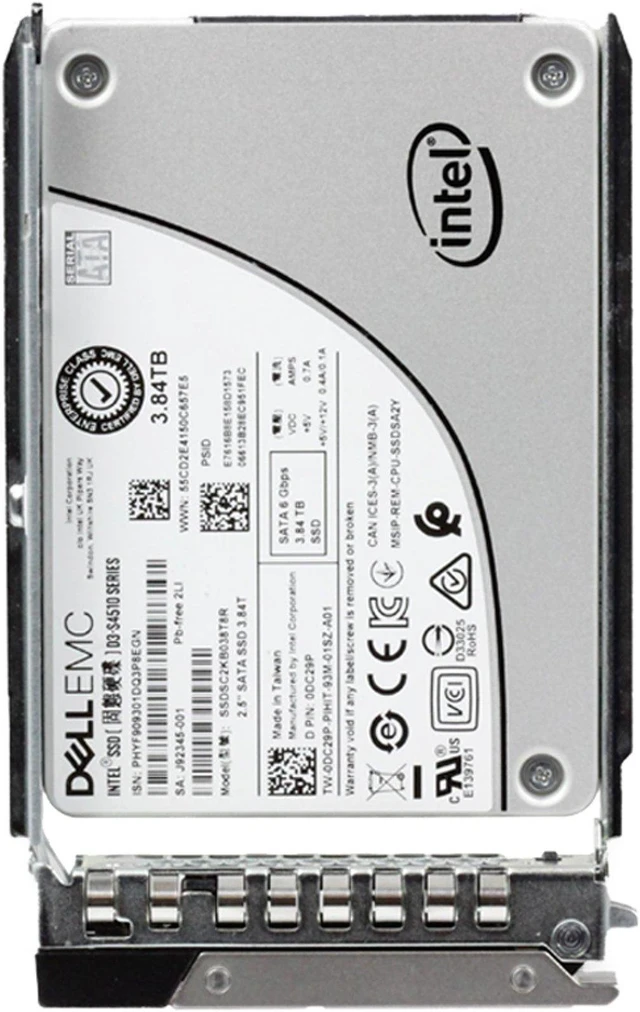 Alt view image 5 of 5 - DC29P-CP1 Dell 3.84TB 6Gbps SATA RI TLC 7mm 2.5 SSD S4510 CPO