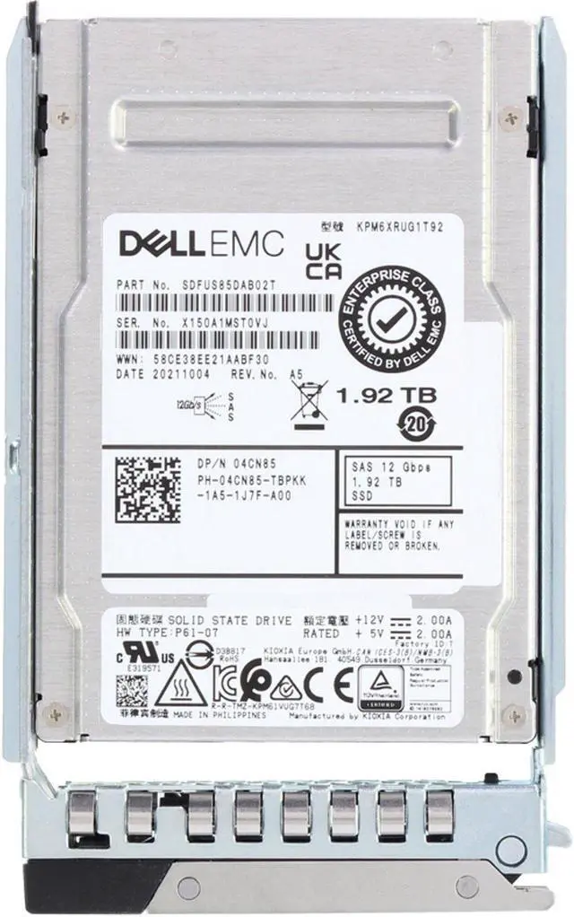 Alt view image 5 of 5 - Dell 1.92TB 12/24Gbps SAS RI TLC 2.5 SSD KPM6XRUG1T92 (ME) CPO (4CN85) -R