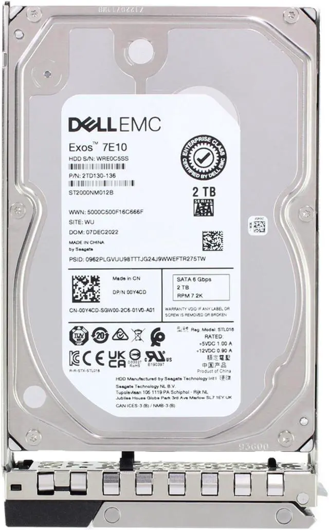 Alt view image 5 of 6 - Dell 2TB 7.2K 512n 6Gbps SATA 3.5 HDD Exos 7E10 (0Y4CD)