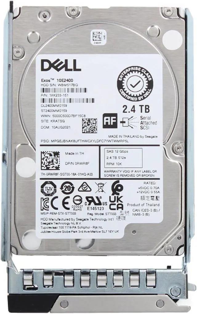 Alt view image 5 of 5 - Dell 2.4TB 10K 512e 12Gbps SAS 2.5 HDD Exos 10E2400 CPO (RWR8F) -CO3