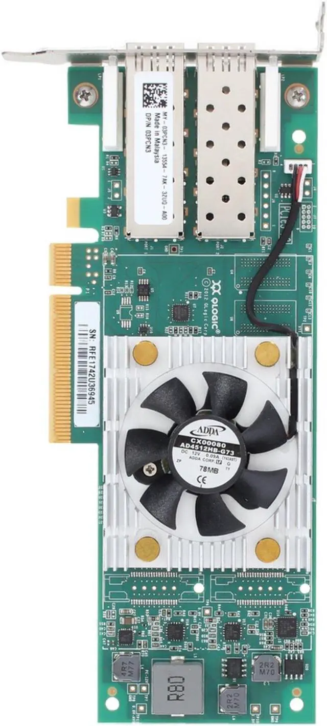 Alt view image 5 of 6 - Dell QLogic QLE2662 Dual 16Gb SFP+ HBA LP (3PCN3)