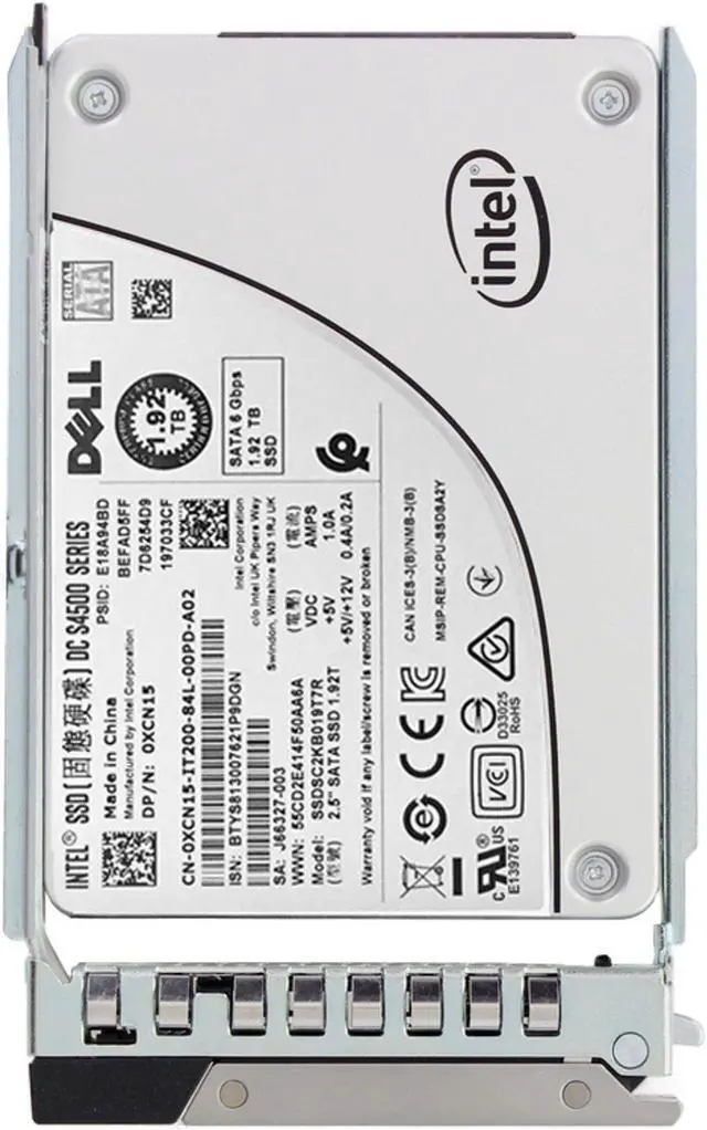 Alt view image 5 of 6 - Dell 1.92TB 6Gbps SATA RI TLC 2.5 SSD S4500 CPO (XCN15) -CO3
