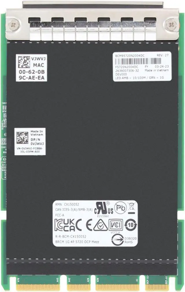 Alt view image 5 of 6 - Dell Broadcom 5720 Quad Port 1GbE RJ45 OCP 3.0 (VJWVJ) -CR