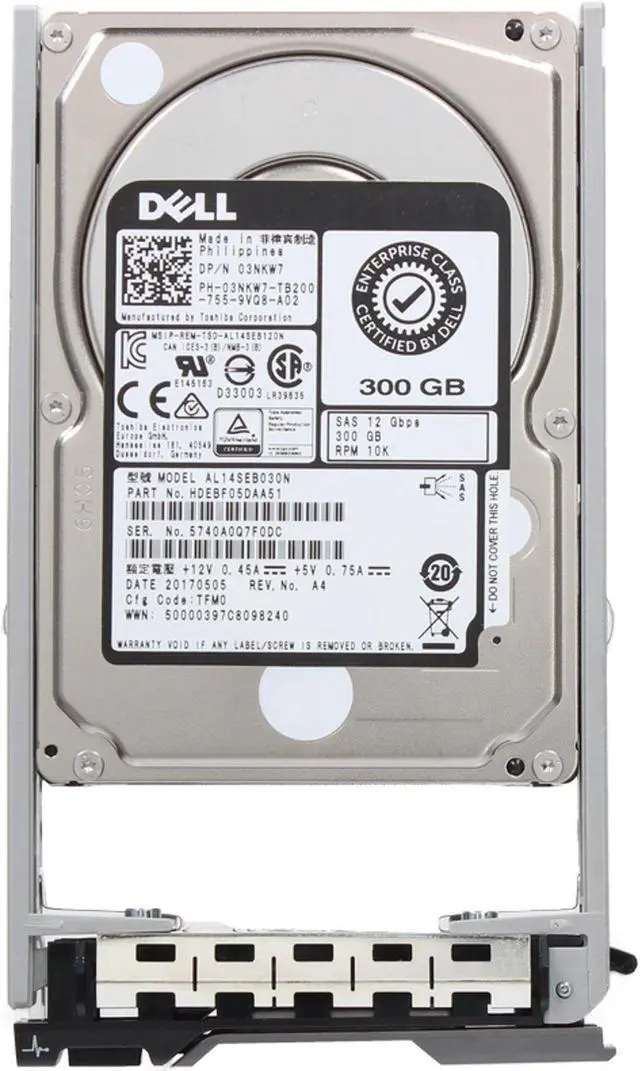 Alt view image 5 of 5 - Dell 300GB 10K 12Gbps SAS 2.5 HDD 512n (3NKW7-CO2)