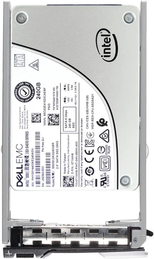 Alt view image 5 of 5 - Dell 240GB 6Gbps SATA MU TLC 2.5 SSD S4610 CPO (T1WH8) -R