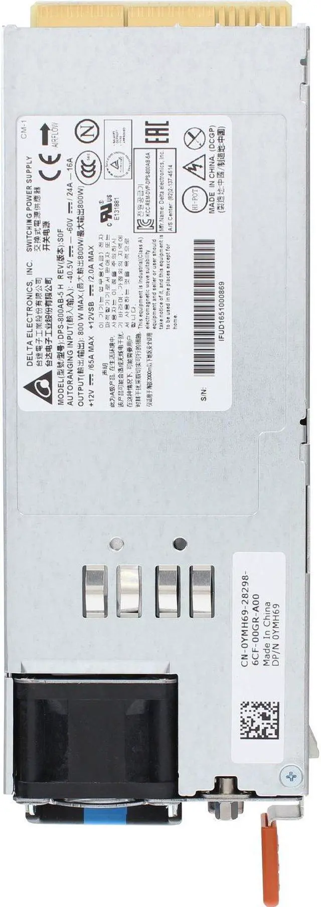 Alt view image 5 of 6 - Dell 800W-60V DC PSU to I/O Switch Power Supply - Reverse Airflow