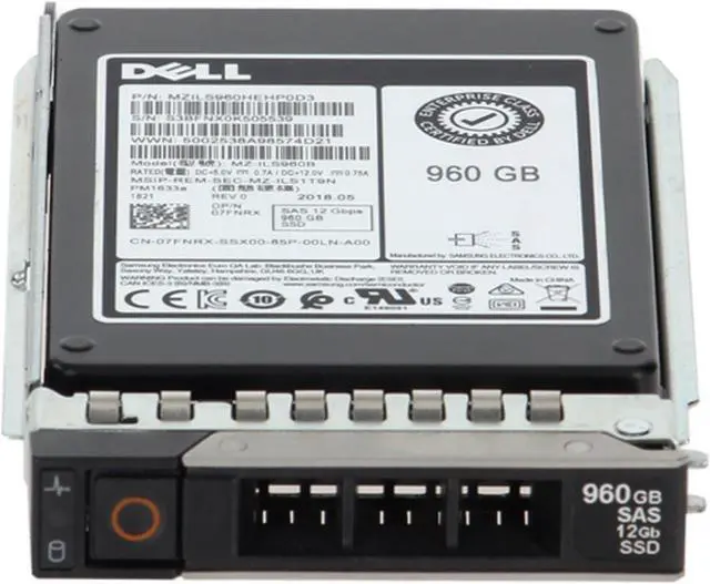 Alt view image 2 of 6 - Dell 960GB 12Gbps SAS RI TLC 2.5 SSD PM1633a CPO (7FNRX) -R