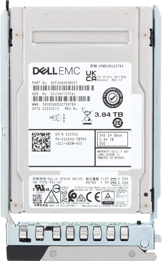 Alt view image 5 of 5 - Dell 3.84TB 24Gbps SAS RI TLC 2.5 SSD KPM6XRUG3T84 (ME) (KPM6XRUG3T84-OSTK)