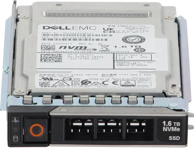 Alt view image 2 of 5 - Dell 1.6TB PCIe Gen4 NVMe MU TLC SED FIPS 2.5 SSD KCM6FVUL1T60 (G7N00)