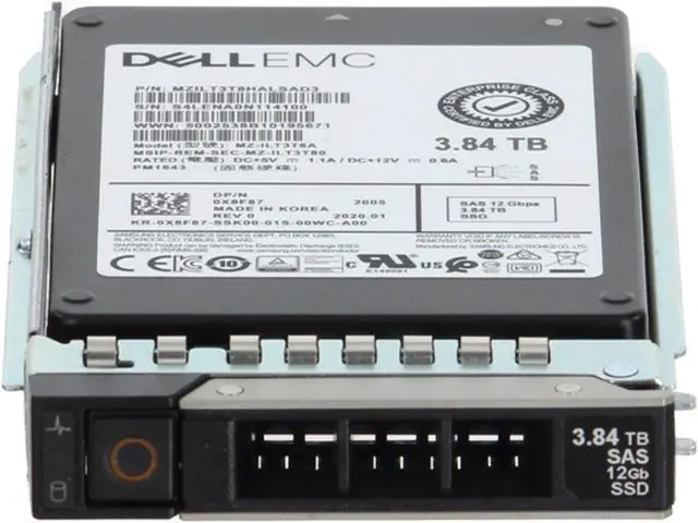 Alt view image 2 of 5 - Dell 3.84TB 12Gbps SAS RI TLC 2.5 SSD PM1643 (X8F87)