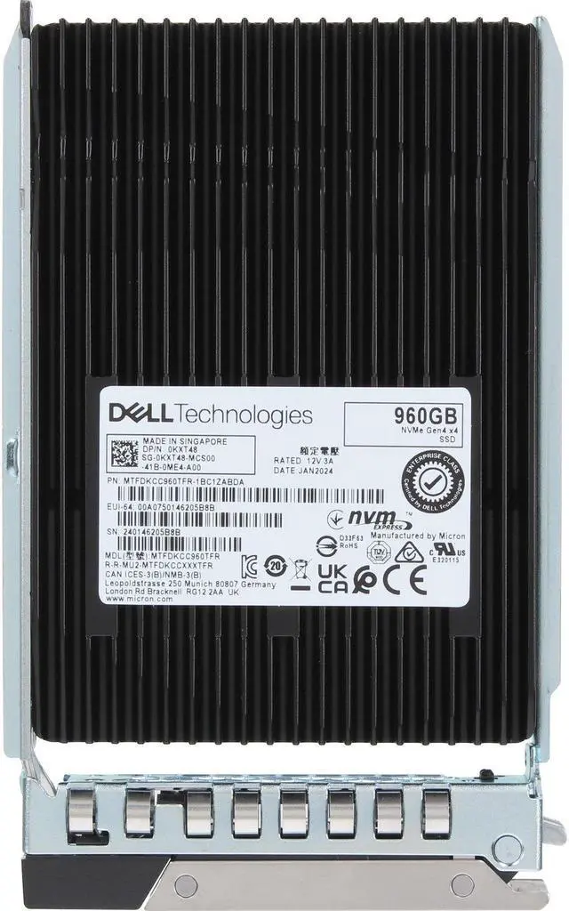 Alt view image 5 of 5 - Dell 960GB PCIe Gen4 NVMe RI TLC 2.5 SSD 7450 Pro (KXT48)