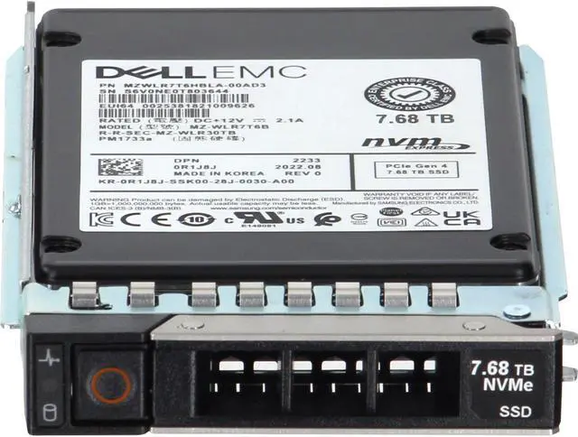 Alt view image 2 of 6 - Dell 7.68TB PCIe Gen4 NVMe RI TLC 2.5 SSD PM1733a (R1J8J)