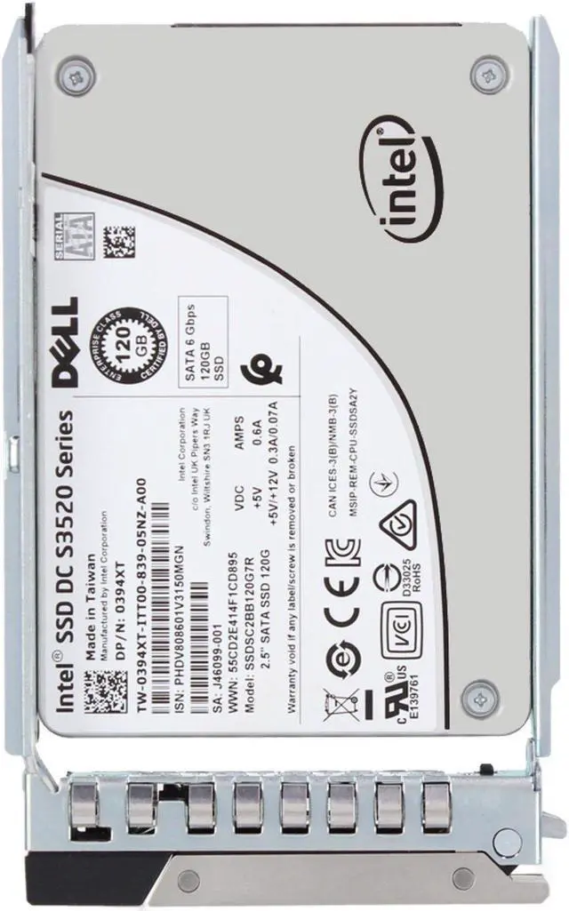 Alt view image 5 of 6 - Dell 120GB 6Gbps SATA RI MLC 2.5 SSD S3520 CPO (394XT) -R