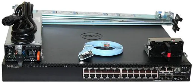 Alt view image 3 of 6 - Dell Networking S3124P 24P 1GbE PoE+ 2P 10GbE SFP+ Switch (Kit)