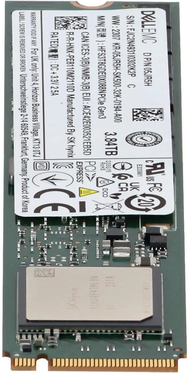 Alt view image 2 of 6 - Dell 3.84TB Gen3 NVMe TLC RI 22110 M.2 SSD PM8110 (5JR5H)