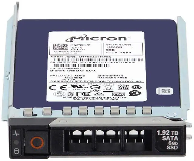 Alt view image 2 of 6 - Dell Micron 1.92TB SATA TLC MU 6Gbs 7mm 2.5 SSD 512e 5200 MAX (YYJJT)