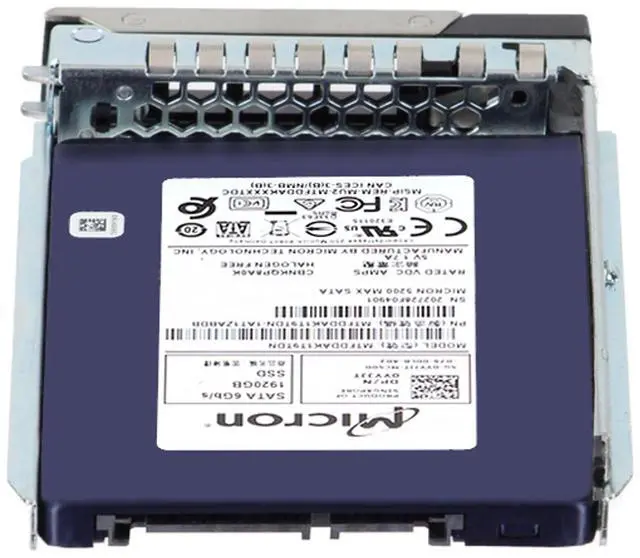 Alt view image 4 of 6 - Dell Micron 1.92TB SATA TLC MU 6Gbs 7mm 2.5 SSD 512e 5200 MAX (YYJJT)