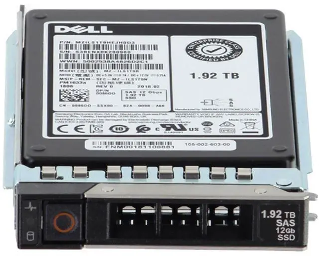Alt view image 2 of 5 - Dell 1.92TB 12Gbps SAS RI TLC 2.5 SSD  PM1633a CPO (086DD) -R