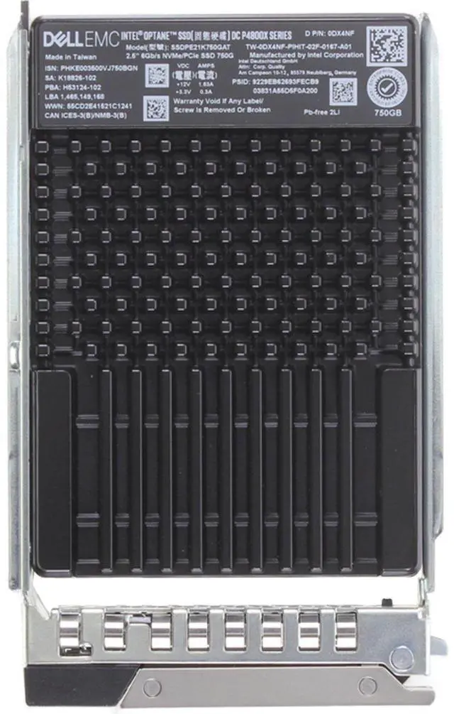Alt view image 5 of 5 - Dell 750GB PCIe Gen3 NVMe MU TLC 2.5 SSD P4800X (DX4NF)