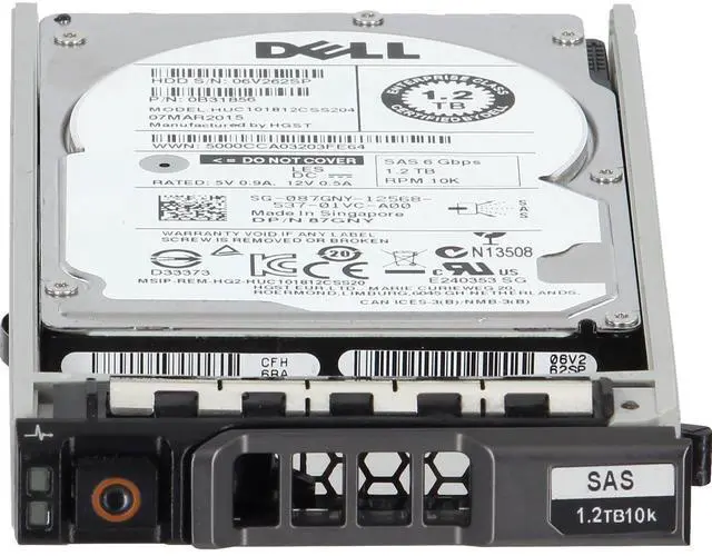 Alt view image 2 of 6 - Dell 1.2TB 10K 512n 6Gbps SAS 2.5 HDD Ultrastar C10K1800 CPO (87GNY-CO3)