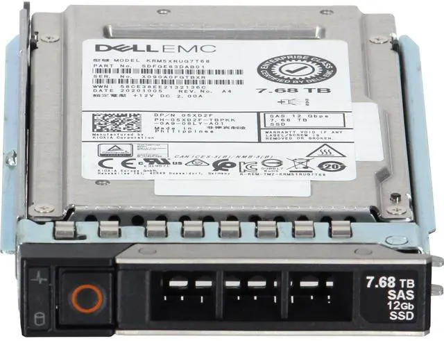 Alt view image 2 of 6 - Dell 7.68TB 12Gbps vSAS RI TLC 2.5 SSD KRM5XRUG7T68 CPO (5XD2F) -R