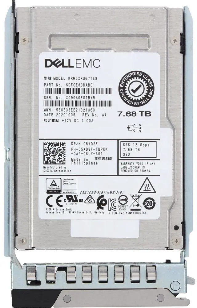 Alt view image 5 of 6 - Dell 7.68TB 12Gbps vSAS RI TLC 2.5 SSD KRM5XRUG7T68 CPO (5XD2F) -R