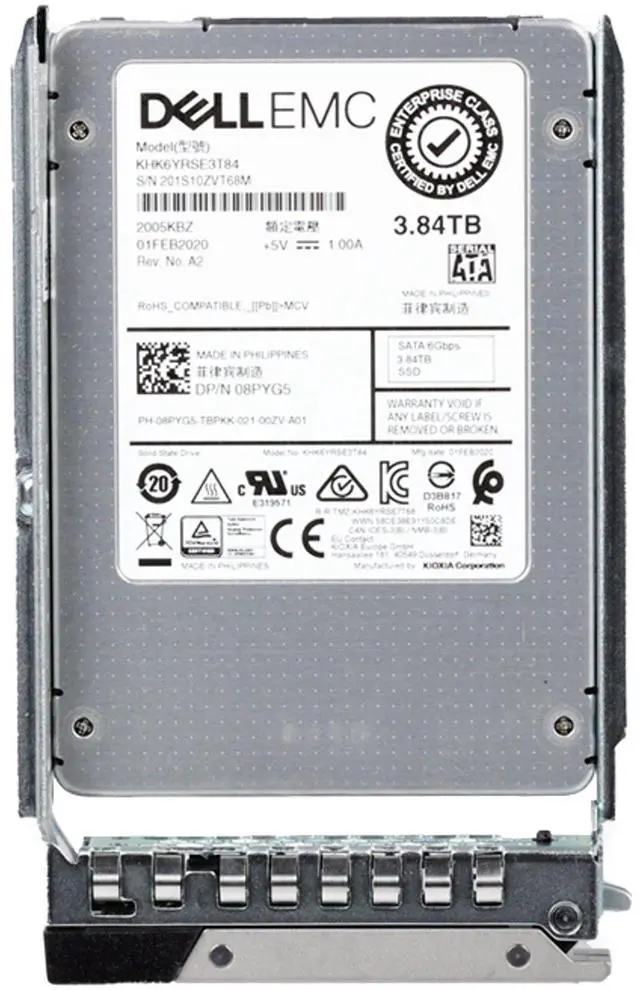 Alt view image 2 of 6 - Dell 3.84TB 6Gbps SATA RI TLC 7mm 2.5 SSD KHK6YRSE3T84 (8PYG5)