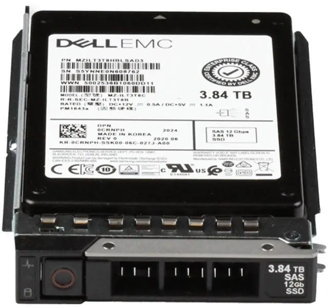 Alt view image 2 of 6 - Dell 3.84TB 12Gbps SAS RI TLC 2.5 SSD PM1643a (ME4) (CRNPH)