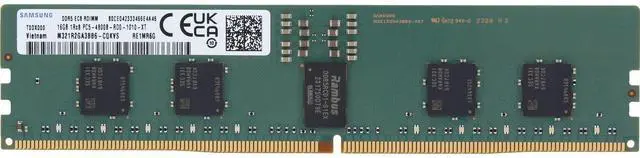 Alt view image 3 of 6 - Samsung 16GB 1Rx8 DDR5 RDIMM- 4800MT/s (M321R2GA3BB6-CQKVS-OSTK)