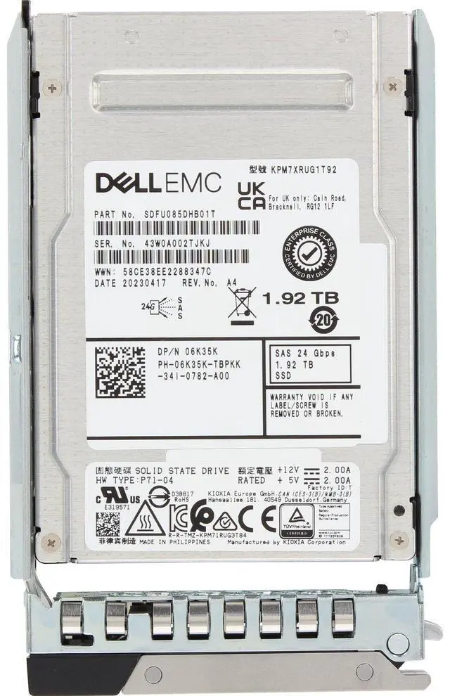 Alt view image 5 of 5 - Dell 1.92TB 24Gbps SAS RI TLC 2.5 SSD KPM7XRUG1T92 (ME) (6K35K)