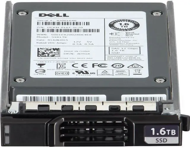 Alt view image 2 of 6 - Dell 1.6TB 12Gbps SAS WI eMLC 2.5 SSD SDLT0CKM CPO (JDTGX) -CO3