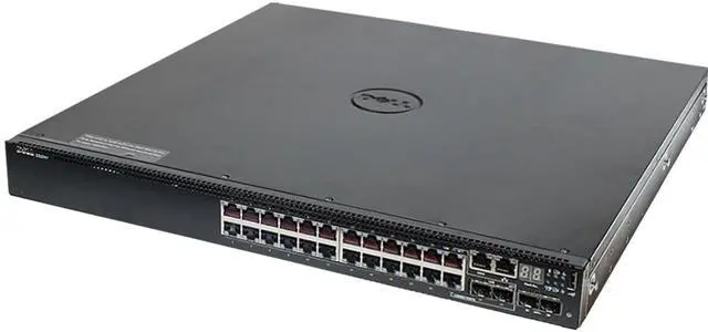 Alt view image 3 of 6 - Dell Networking S3124P 24P 1GbE PoE+ 2P 10GbE SFP+ Switch