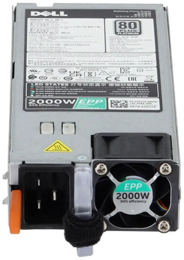 Alt view image 2 of 6 - Dell 2000W EPP 80+ Platinum PSU (C19) (YD1T6)