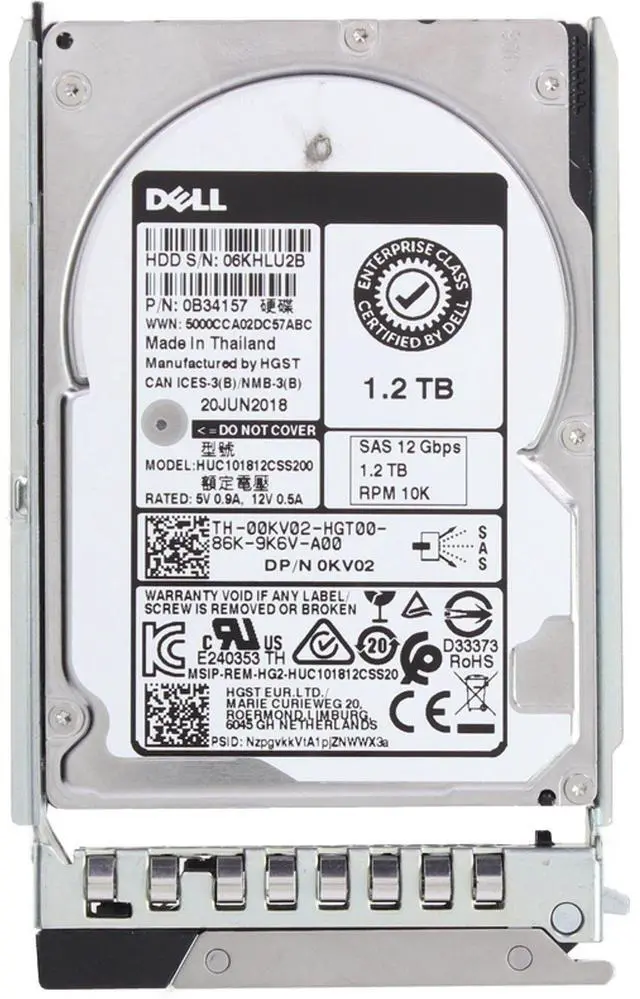 Alt view image 5 of 6 - Dell 1.2TB 10K 512n 12Gbps SAS 2.5 HDD Ultrastar C10K1800 CPO (0KV02) -R