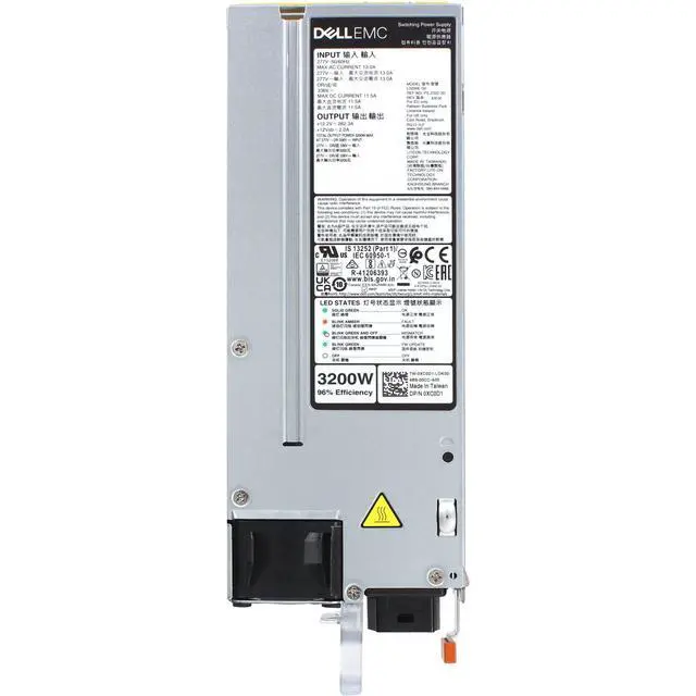 Alt view image 5 of 5 - Dell 3200W Titanium 277V VHLAC Power Supply (requires 277V AC or HVDC) (XC0D1)