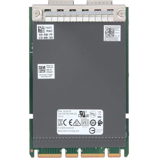 Alt view image 5 of 5 - Dell Broadcom 57608 Dual 200GbE (SP 400GbE) QSFP112 +Sec OCP 3.0 (T635T) -CR