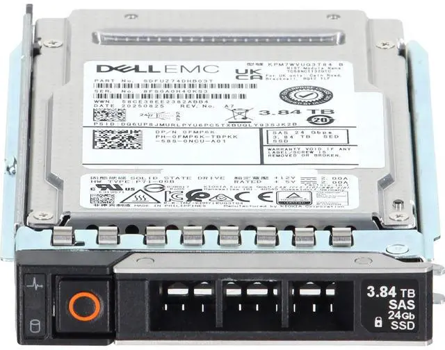 Alt view image 2 of 5 - Dell 3.84TB 24Gbps SAS MU TLC SED FIPS 2.5 SSD KPM7WVUG3T84 (FMP6K-CD1)