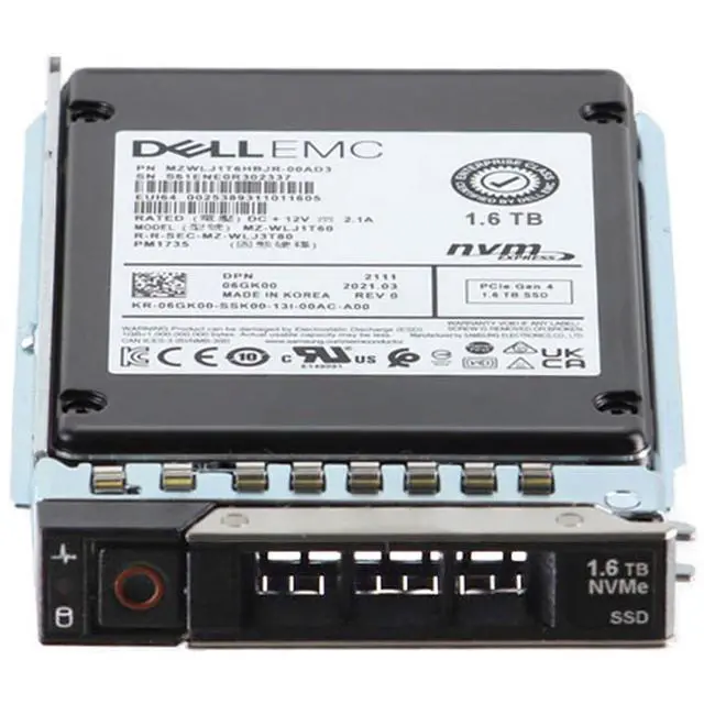 Alt view image 2 of 5 - Dell 1.6TB Enterprise NVMe Gen4 MU TLC 2.5 SSD PM1735 (6GK00-CD1)