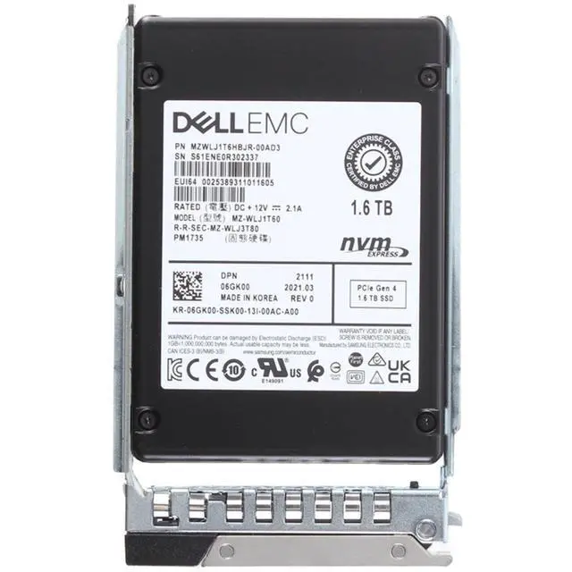 Alt view image 5 of 5 - Dell 1.6TB Enterprise NVMe Gen4 MU TLC 2.5 SSD PM1735 (6GK00-CD1)
