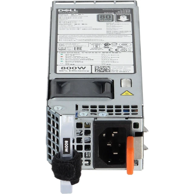 Alt view image 2 of 5 - R98X5 Dell 800W Titanium 60mm MHS Hot-Plug Power Supply (100-240Vac)