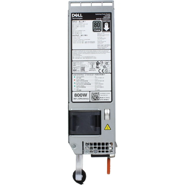 Alt view image 5 of 5 - R98X5 Dell 800W Titanium 60mm MHS Hot-Plug Power Supply (100-240Vac)