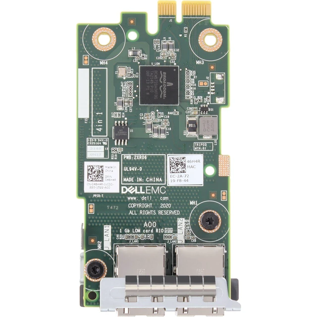 Alt view image 5 of 5 - 46H4R Dell Broadcom 5720 Dual 1Gb RJ45 Embedded 15G LOM